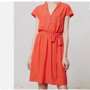 Maeve Anthropologie Odilia Shirt Dress Y2K Rayon Office Vacation Pockets Sz M